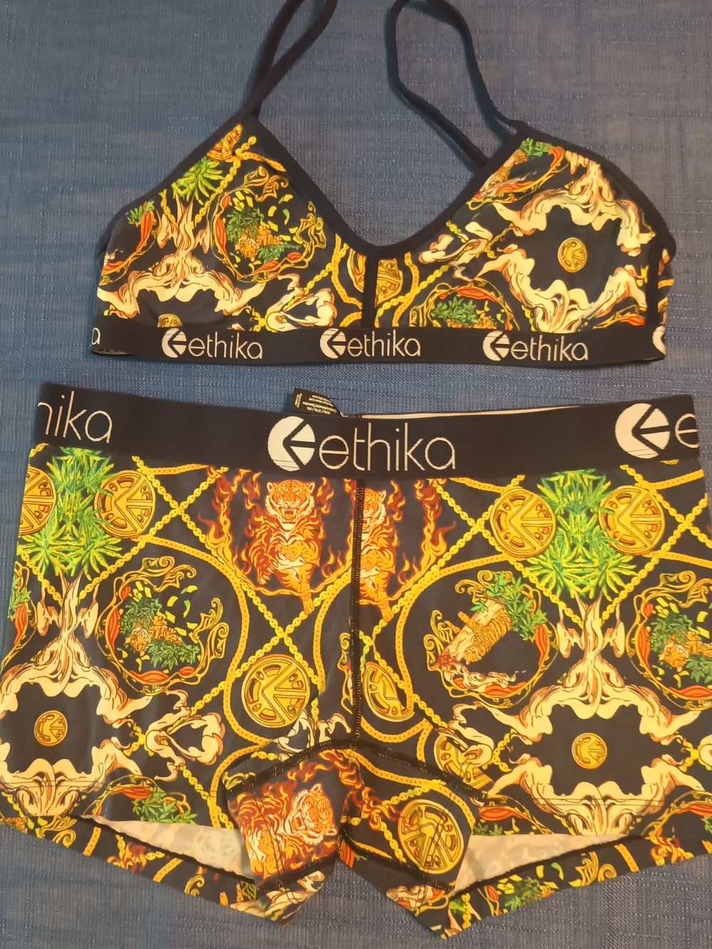 ethika Baked Circus Print Bralette & Women's Staple Bottoms SET